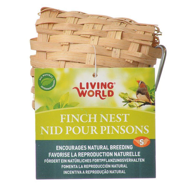 Living World Bamboo Finch Nest, Small (3-7/8" Long x 3-7/8" Wide)-Bird-Living World-PetPhenom