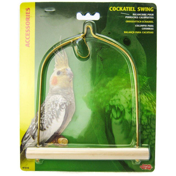 Living World Cockatiel Wood Swing, 5.5" Long x 7" High-Bird-Living World-PetPhenom