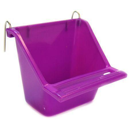 Living World Rectangular Seed Cup with Perch - Assorted Colors, Medium - (1 Seed Cup)-Bird-Living World-PetPhenom