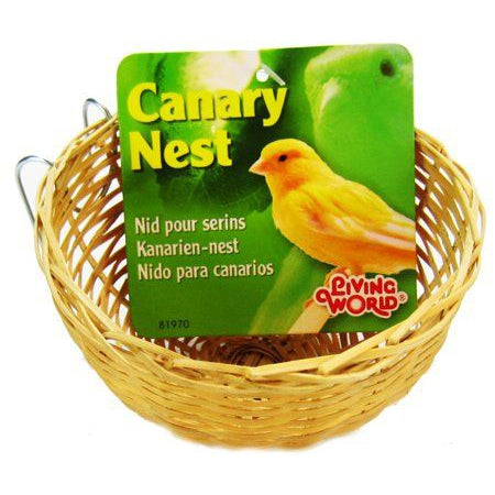 Living World Wicker Canary Nest, 4" Long x 2" Wide-Bird-Living World-PetPhenom
