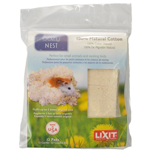 Lixit Cozy Nest Natural Cotton Bedding, 12 Count-Bird-Lixit-PetPhenom