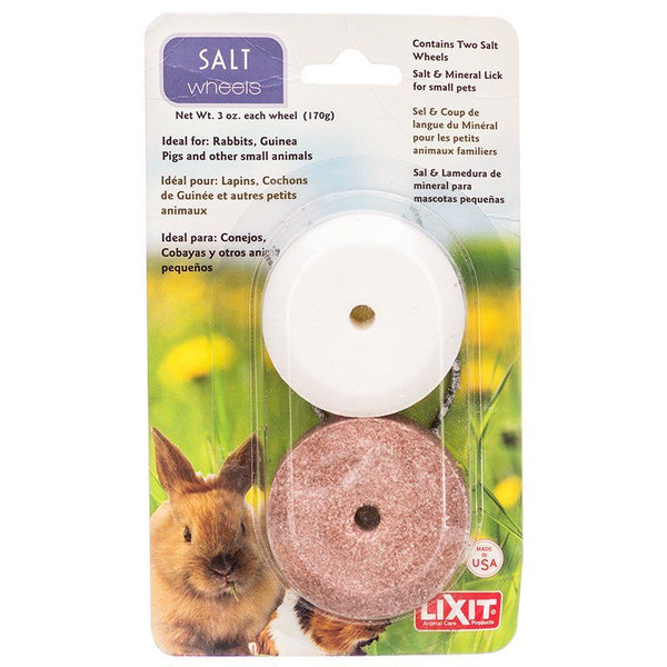 Lixit Salt & Mineral Wheels for Small Pets, 2 Pack - (3 oz Salt Wheel & 3 oz Mineral Wheel)-Small Pet-Lixit-PetPhenom
