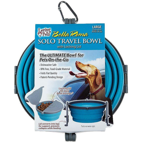 Loving Pets Bella Roma Blue Travel Bowl , 1 count - Large-Dog-Loving Pets-PetPhenom