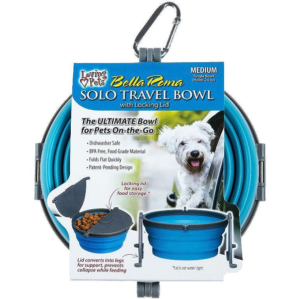 Loving Pets Bella Roma Blue Travel Bowl , 1 count - Medium-Dog-Loving Pets-PetPhenom