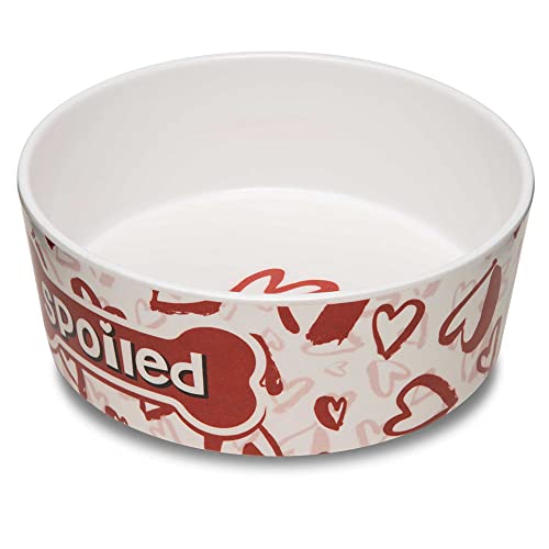 Loving Pets Dolce Moderno Bowl Spoiled Red Heart Design, Small - 1 count-Dog-Loving Pets-PetPhenom