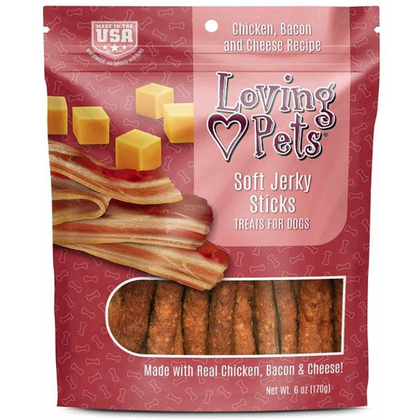 Loving Pets Soft Jerky Sticks Bacon Flavor, 6 oz-Dog-Loving Pets-PetPhenom