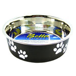 Loving Pets Stainless Steel & Espresso Dish with Rubber Base, Small - 5.5" Diameter-Dog-Loving Pets-PetPhenom