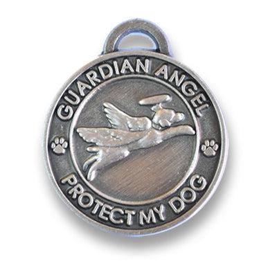 Luxepets Antique Silver Guardian Angel Dog Charm-Dog-Luxepets-PetPhenom