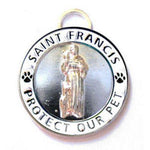 Luxepets Large Silver / White St. Francis Medallion-Dog-Luxepets-PetPhenom