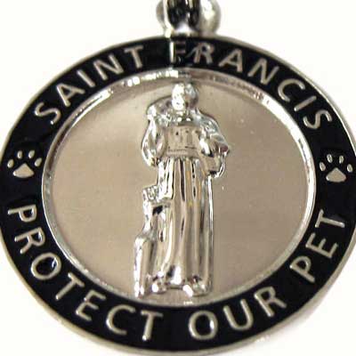 Luxepets Small Black / Silver St. Francis Medallion-Dog-Luxepets-PetPhenom