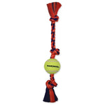 Mammoth Flossy Chews Color 3-Knot Tug with Tennis Ball 20" Medium , 1 count-Dog-Mammoth-PetPhenom