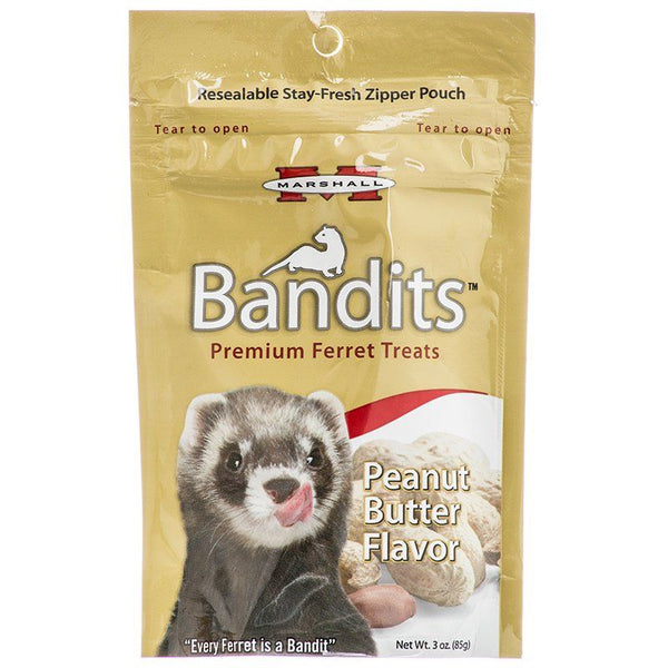 Marshall Bandits Premium Ferret Treats - Peanut Butter Flavor, 3 oz-Small Pet-Marshall-PetPhenom