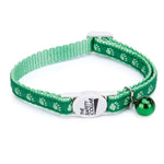 Meow Town Two-Tone Pawprint Cat Collars -Green-Cat-Meow Town-PetPhenom
