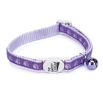 Meow Town Two-Tone Pawprint Cat Collars -Purple-Cat-Meow Town-PetPhenom
