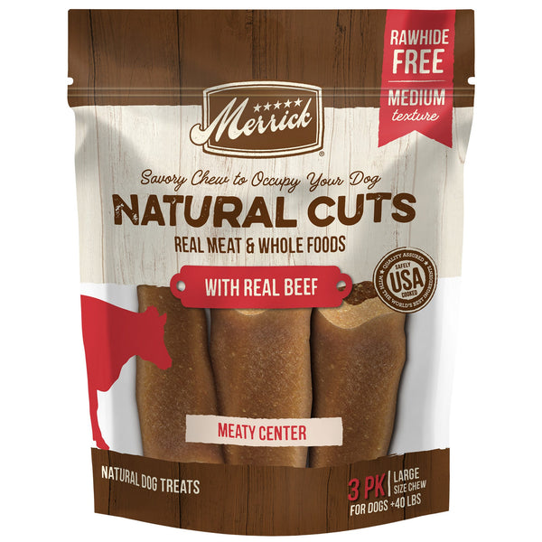 Merrick Natural Cut Beef Chew Treats Large, 3 count-Dog-Merrick-PetPhenom