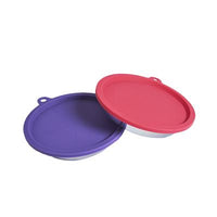 Messy Mutts 4Pc Box Set 2 Stainless Saucer Shaped Bowls + 2 Silicone Lids by Messy Mutts-Cat-Messy Mutts-PetPhenom