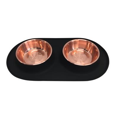 Messy Mutts Copper Silicone Double Feeder by Messy Mutts -Large-Dog-Messy Mutts-PetPhenom
