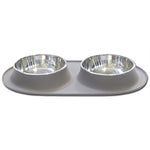 Messy Mutts Double Bowl Silicone Feeders by Messy Mutts - Medium - Grey-Dog-Messy Mutts-PetPhenom
