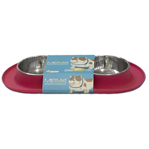 Messy Mutts Double Bowl Silicone Feeders by Messy Mutts - Medium - Red-Dog-Messy Mutts-PetPhenom