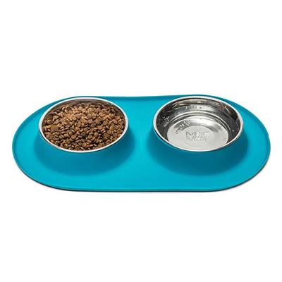 Messy Mutts Double Bowl Silicone Feeders by Messy Mutts - XLarge - Blue-Dog-Messy Mutts-PetPhenom