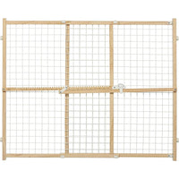 MidWest Wire Mesh Wood Presuure Mount Pet Safety Gate, 32" tall - 1 count-Dog-Mid West-PetPhenom