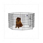 Midwest Black E-Coat Pet Exercise Pen with Walk-Thru Door 8 Panels Black 24" x 24"-Dog-Midwest-PetPhenom