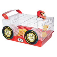 Midwest Critterville Race Car Hamster Home White, Red 19.5" x 13.8" x 9.8"-Small Animal-Midwest-PetPhenom