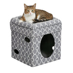 Midwest Curious Cat Cube Gray 15.13" x 15.13" x 16.50"-Cat-Midwest-PetPhenom