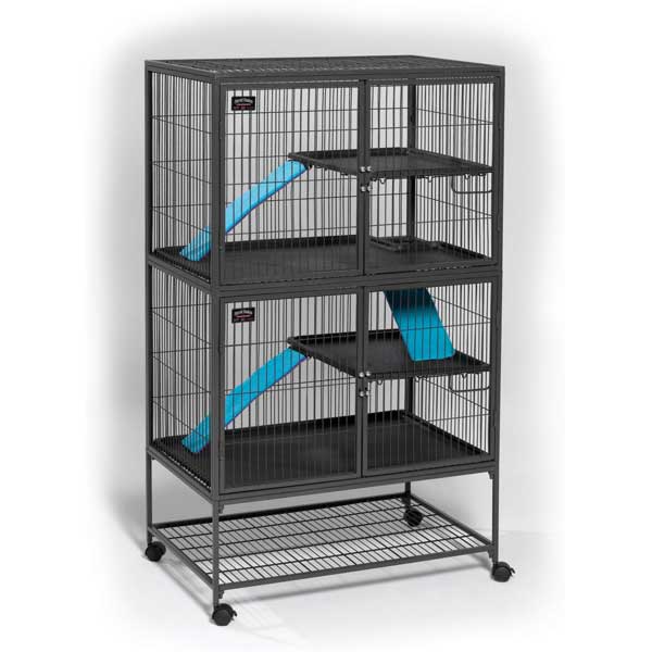 Midwest Ferret Nation Double Unit Cage Gray 36" x 25" x 62.5"-Small Pet-Midwest-PetPhenom