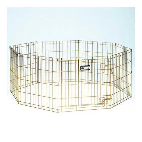 Midwest Gold Zinc Pet Exercise Pen 8 panels Gold 24" x 30"-Dog-Midwest-PetPhenom