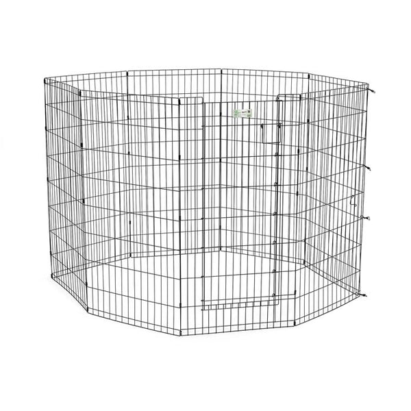 Midwest Life Stages Pet Exercise Pen with Door 8 Panels Black 24" x 36"-Dog-Midwest-PetPhenom