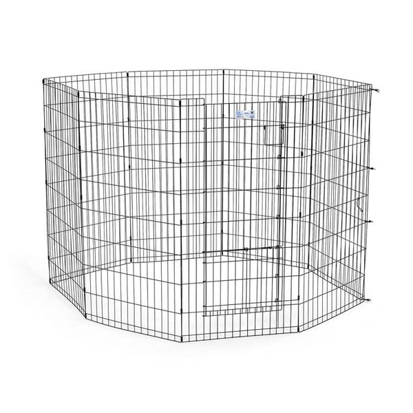 Midwest Life Stages Pet Exercise Pen with Split Door Black 24" x 24"-Dog-Midwest-PetPhenom