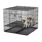 Midwest Puppy Playpen with Plastic Pan and 1" Floor Grid Black 36" x 36" x 30"-Dog-Midwest-PetPhenom