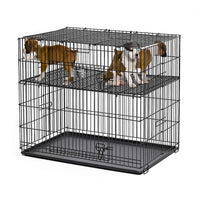 Midwest Puppy Playpen with Plastic Pan and 1/2" Floor Grid Black 24" x 36" x 30"-Dog-Midwest-PetPhenom