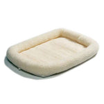 Midwest Quiet Time Fleece Dog Crate Bed White 22" x 13"-Dog-Midwest-PetPhenom