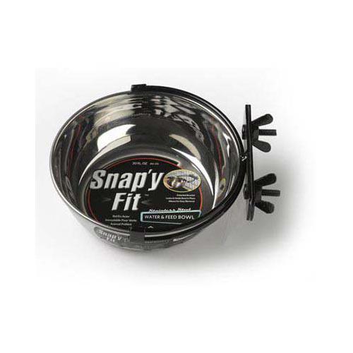Midwest Stainless Steel Snap'y Fit Water and Feed Bowl 20 oz Stainless Steel 6" x 6" x 2.5"-Dog-Midwest-PetPhenom