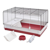 Midwest Wabbitat Deluxe Rabbit Home White, Red 39.50" x 23.75" x 19.75"-Small Animal-Midwest-PetPhenom