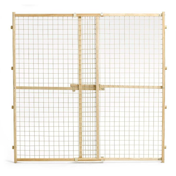 Midwest Wood Gate with Wire Mesh Wood 29" - 50" x 44"-Dog-Midwest-PetPhenom