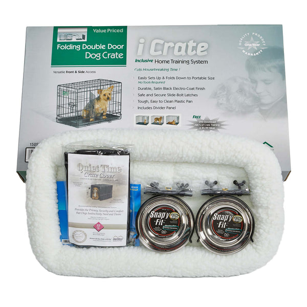 Midwest iCrate Dog Crate Kit Extra Small 22" x 13" x 16"-Dog-Midwest-PetPhenom