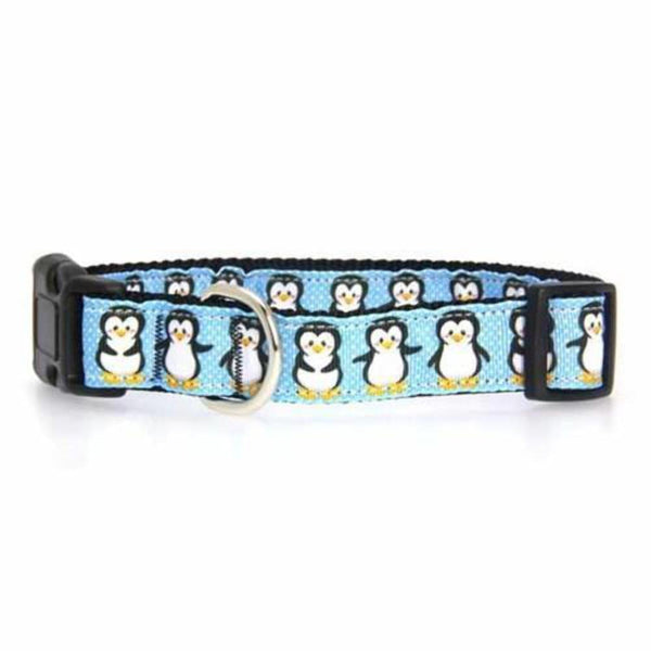 Mirage Pet Products 125-037 LG Penguins Nylon Ribbon Dog Collar, Large