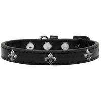 Mirage Pet Products 631-15 BK10 Fleur De Lis Widget Dog Collar, Size 10, Black/S