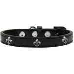 Mirage Pet Products 631-15 BK16 Fleur De Lis Widget Dog Collar, Size 16, Black/S