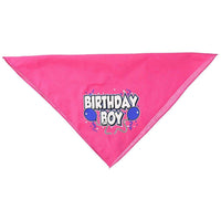 Mirage Pet Products Birthday Boy Screen Print Bandana, Large, Assorted Colors-Dog-Mirage Pet Products-Bright Pink-PetPhenom