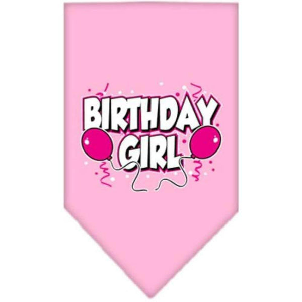 Mirage Pet Products Birthday Girl Screen Print Bandana, Large, Assorted Colors-Dog-Mirage Pet Products-Light Pink-PetPhenom