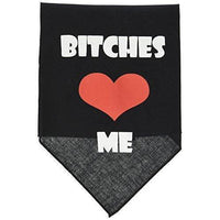Mirage Pet Products Bitches Love Me Screen Print Bandana for Pets, Large, Black-Dog-Mirage Pet Products-PetPhenom