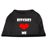 Mirage Pet Products Bitches Love Me Screen Print Shirt, 3X-Large, Black