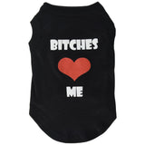 Mirage Pet Products Bitches Love Me Screen Print Shirt, Medium, Black