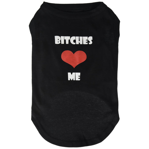 Mirage Pet Products Bitches Love Me Screen Print Shirt, X-Large, Black