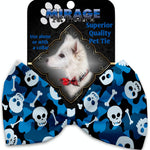 Mirage Pet Products Blue Camo Skulls Pet Bow Tie Collar Accessory with Velcro