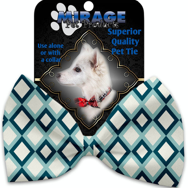 Mirage Pet Products Blue Diamonds Pet Bow Tie Collar Accessory with Velcro